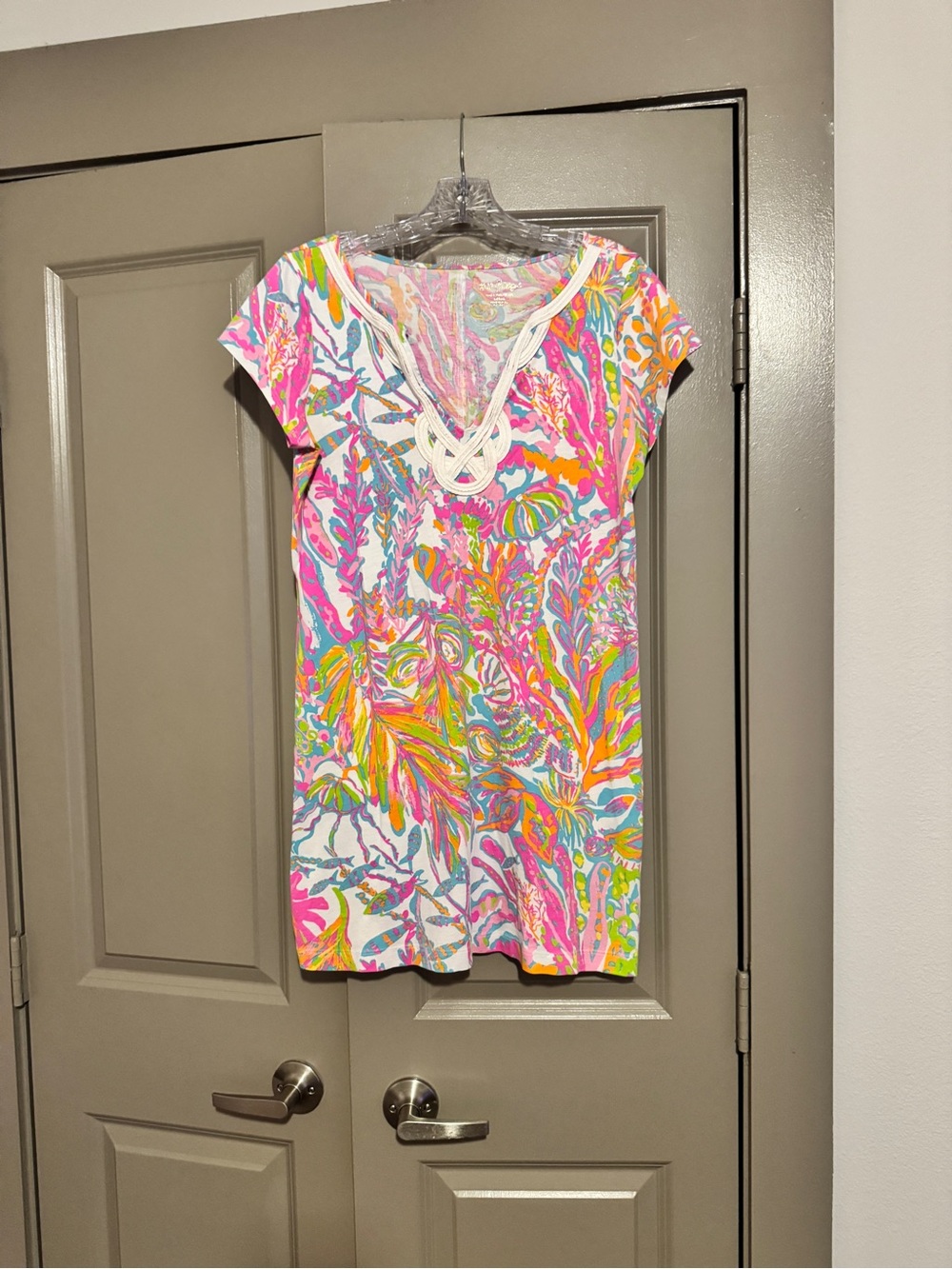 Lilly Pulitzer Bright Floral V-Neck Tunic in Pink, Yellow, Green and Blue